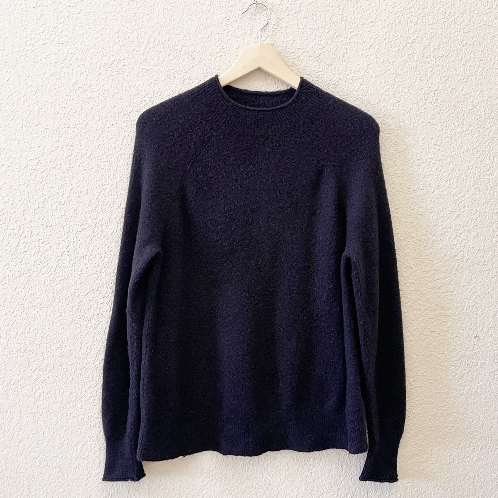 J. Crew Rollneck Sweater Merino Wool Alpaca Casual Cozy Chic Preppy Black Med - Picture 4 of 14